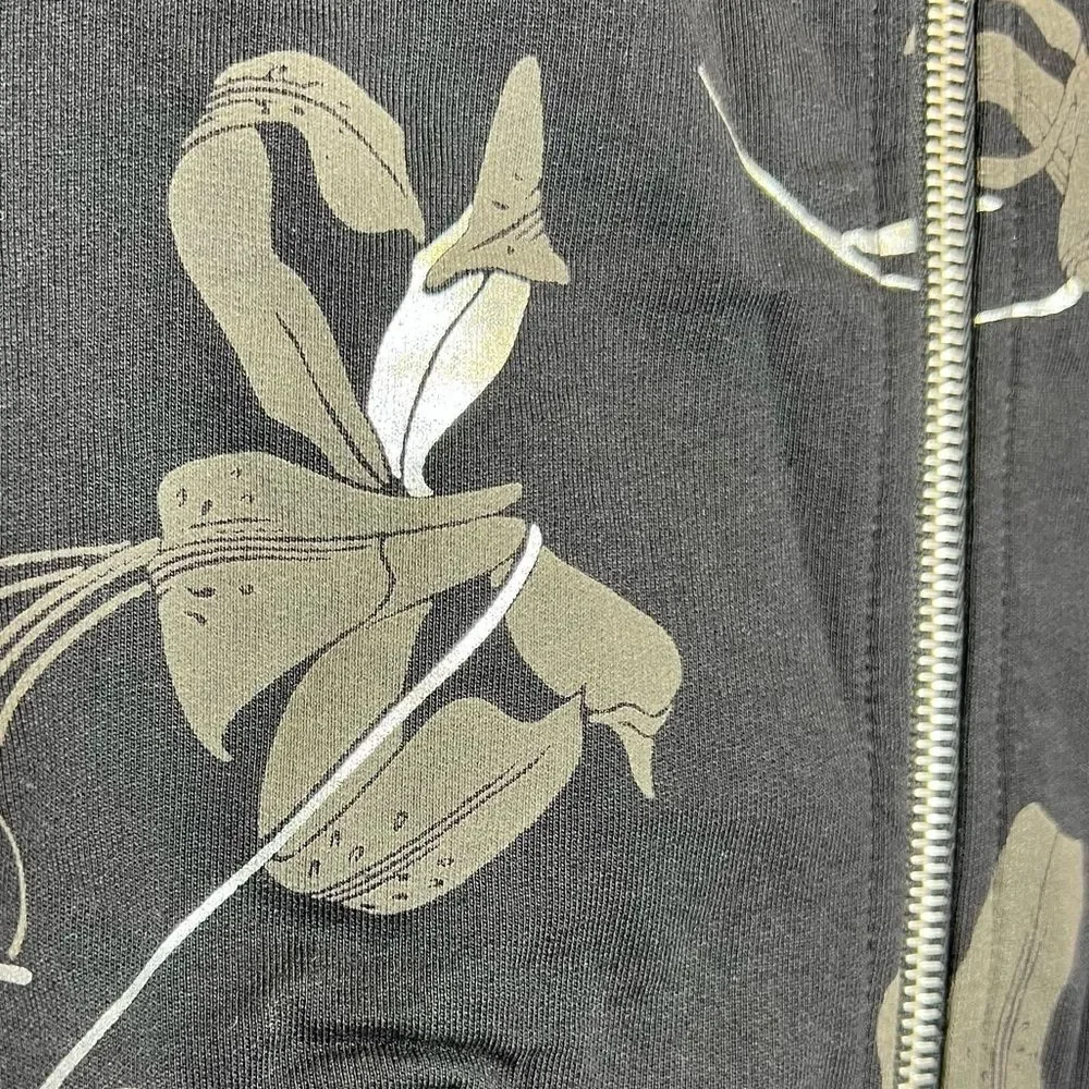 Dries Van Noten Floral Print Bomber Style Cotton Jacket Black XS